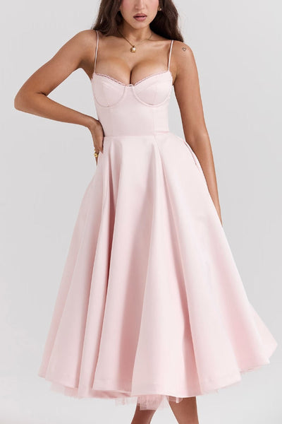 Lorraine® | Trägerloses, ärmelloses Tutu-Maxikleid mit V-Ausschnitt