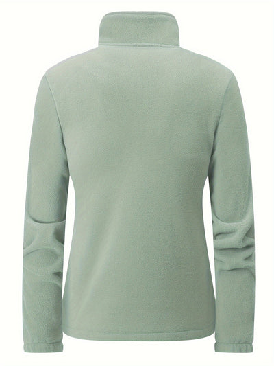 Fleecejacke Damen Mit Stehkragen | Reißverschluss Sportjacke Outdoor