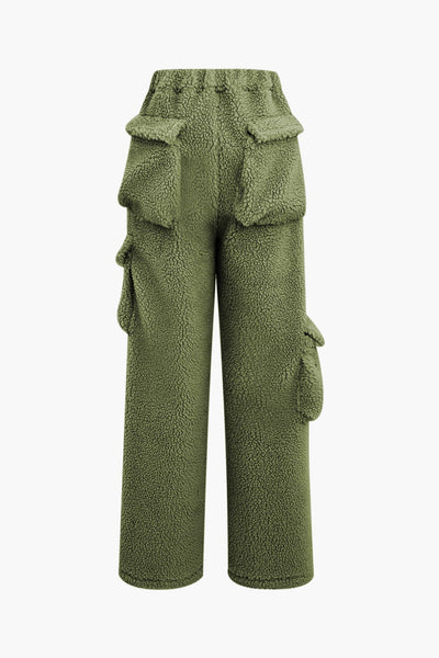 Misha | Teddy-Zweiteiler mit Cargohose & Cropped-Jacke