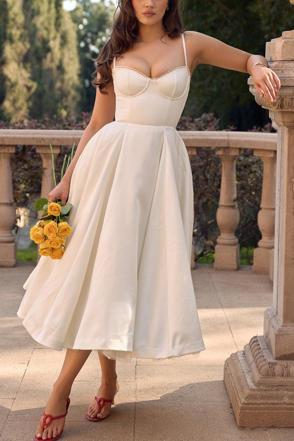 Lorraine® | Trägerloses, ärmelloses Tutu-Maxikleid mit V-Ausschnitt