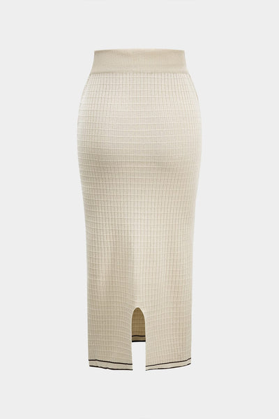 Mia | Klassisches Strick-Zweiteiler-Set mit Blazer-Cardigan & Bleistiftrock