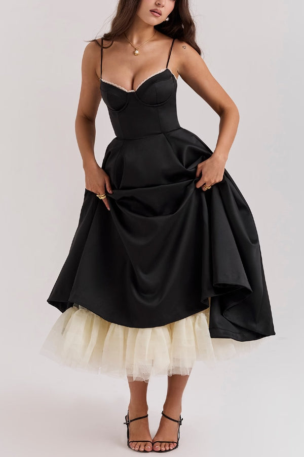 Lorraine® | Trägerloses, ärmelloses Tutu-Maxikleid mit V-Ausschnitt