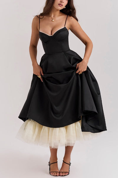 Lorraine® | Trägerloses, ärmelloses Tutu-Maxikleid mit V-Ausschnitt