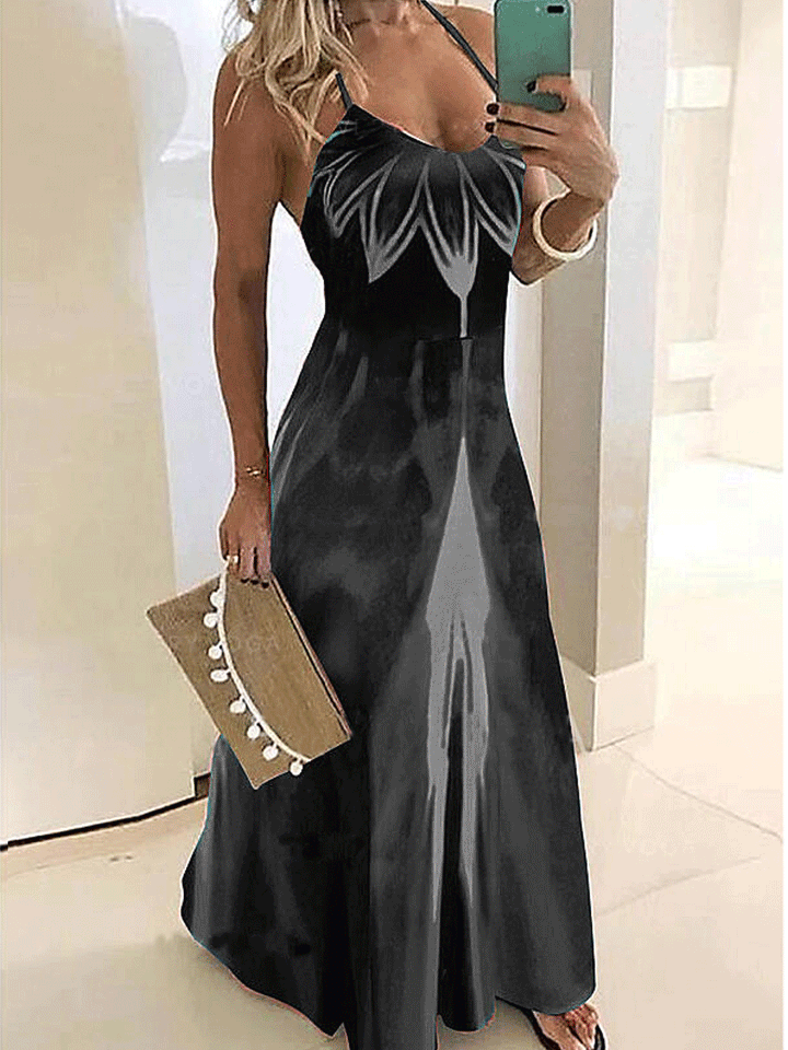 Rotes maxikleid mit blumenmuster - Clara