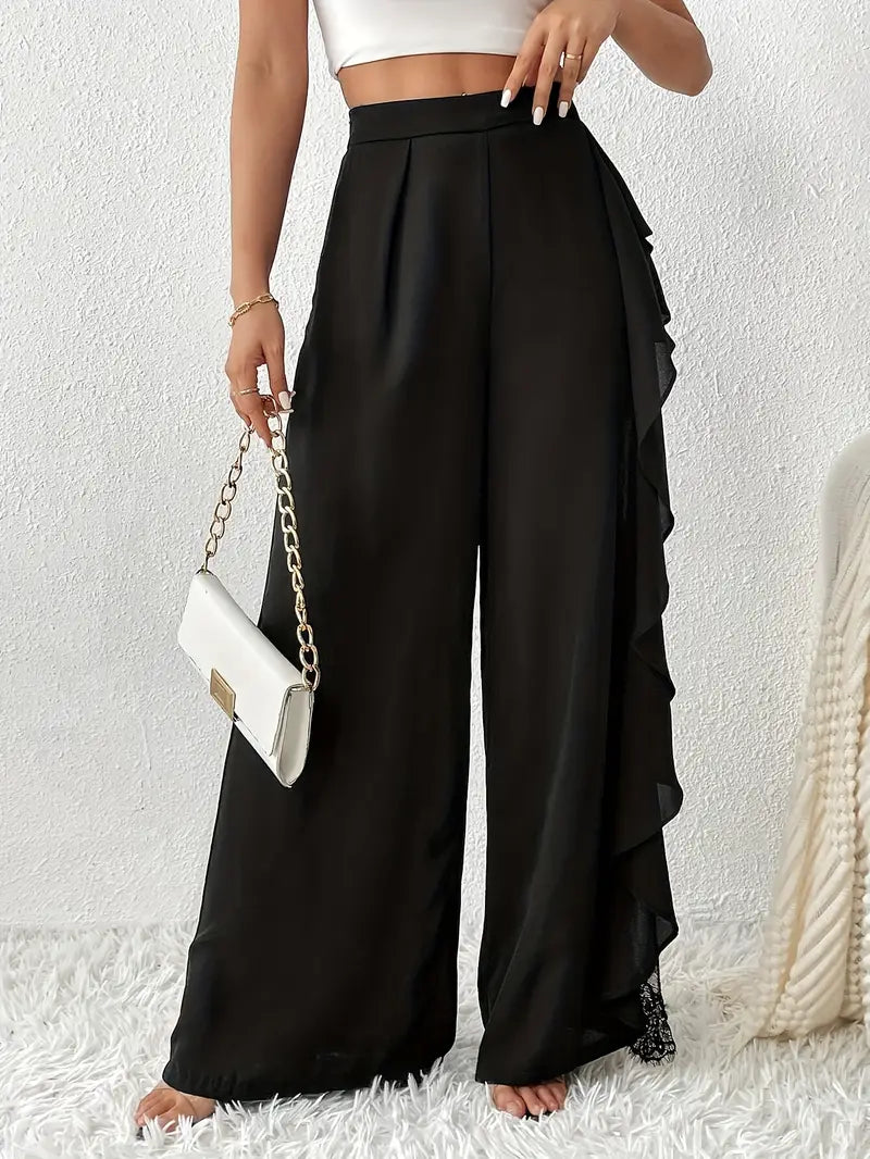 Juni | Elegante Weite Hose mit Spitzenbesatz