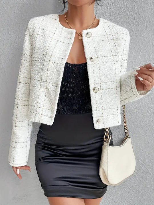 Damen Cardigan mit Knopfschließe in Weiß