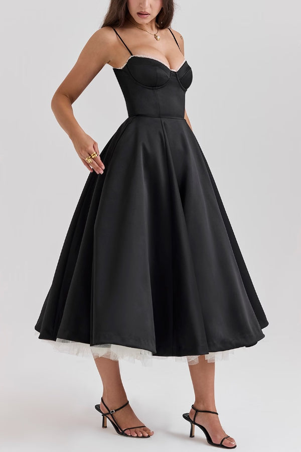 Lorraine® | Trägerloses, ärmelloses Tutu-Maxikleid mit V-Ausschnitt