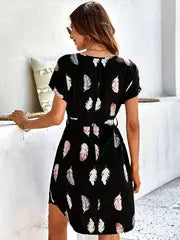 Mila - Women'S Sommer Urlaub Stil Print Tunika Kleid