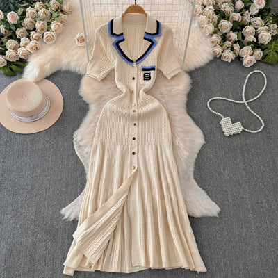 Langes strickkleid für frauen
