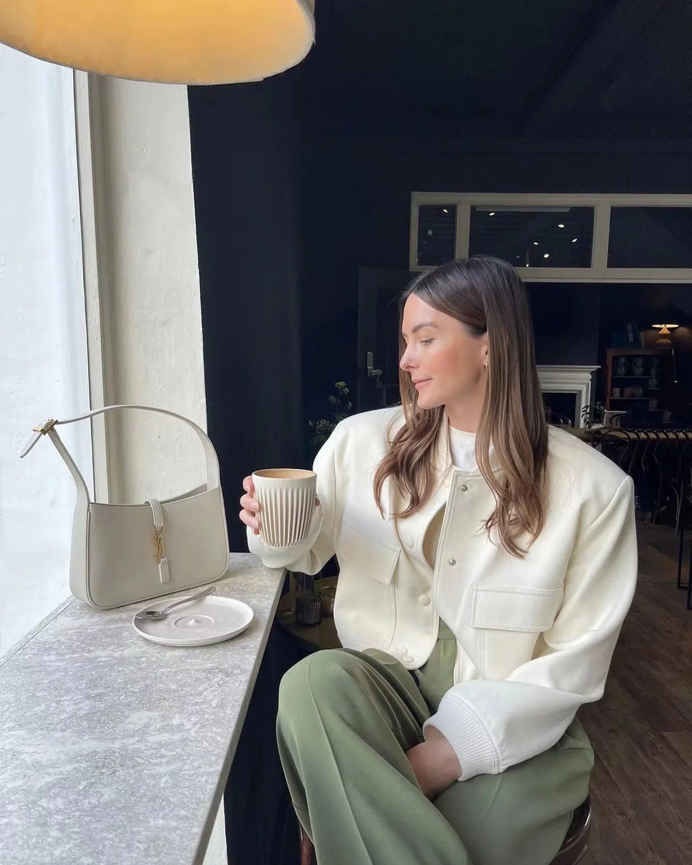 Damen Bomberjacke in Blouson-Optik mit Taschendetail