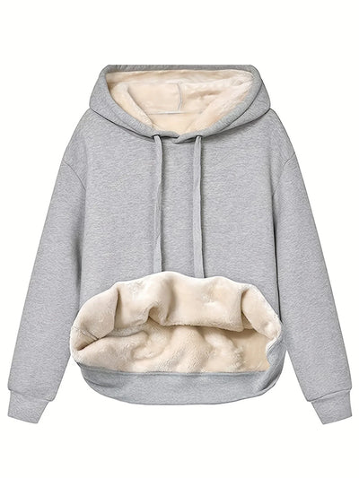 Damen Hoodie mit Fleece-Innenfutter und hohem Kragen