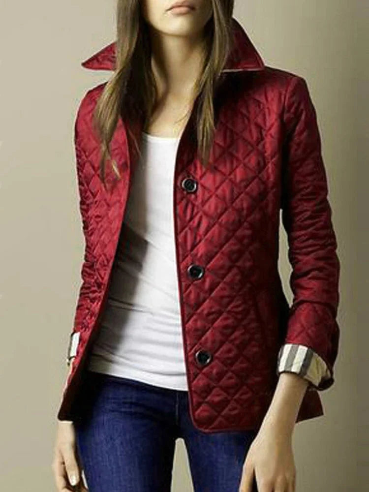 Elegante Damen Steppjacke mit Knopfverschluss