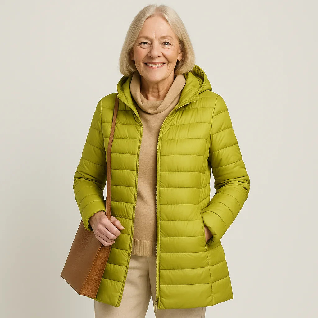 Damen Leichte Daunenjacke mit Kapuze