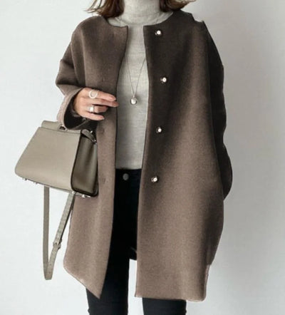 Damen Mantel mit Knopfleiste und moderner Silhouette