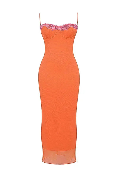 Damen Maxikleid mit verstellbaren Trägern und Blumenmuster