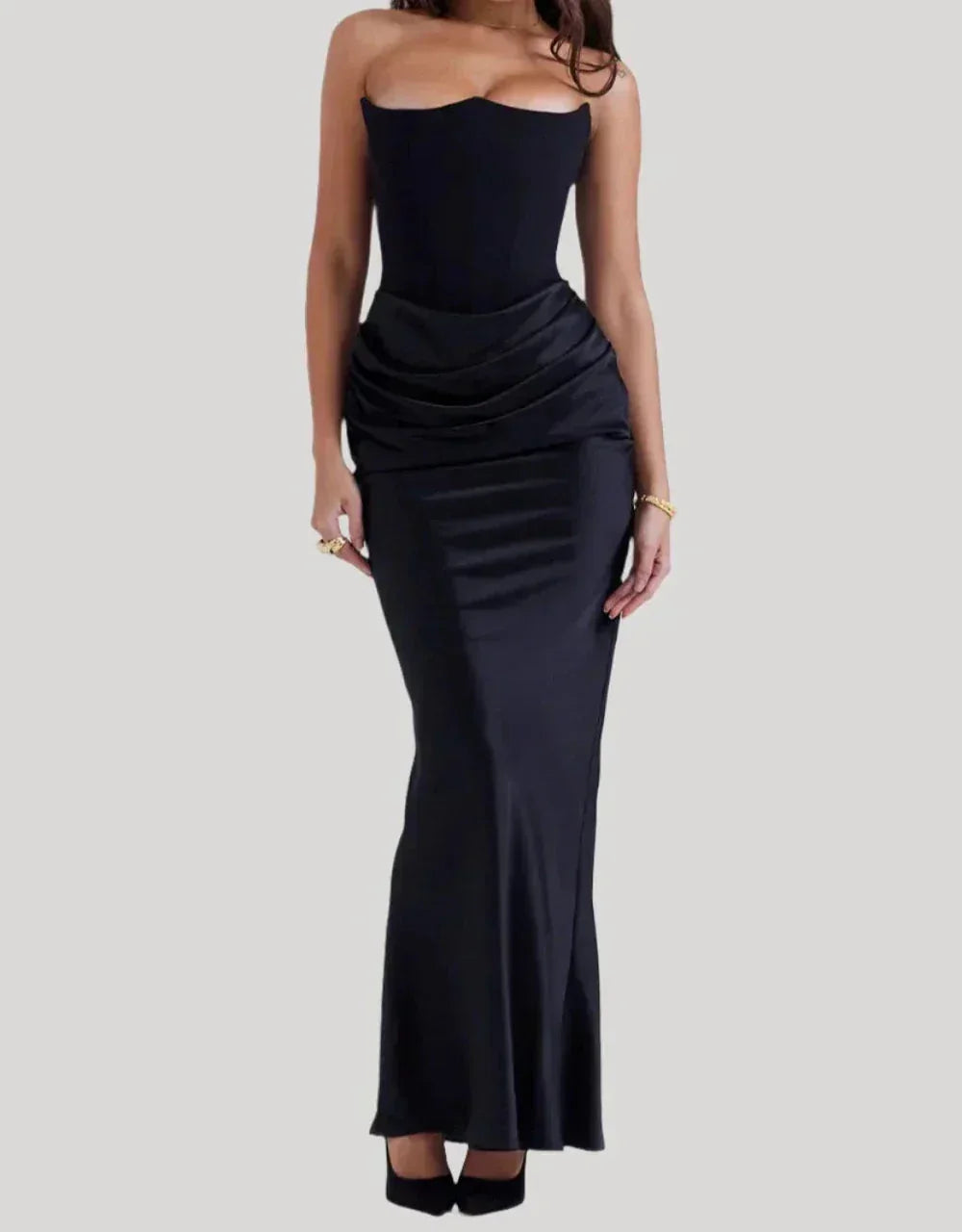 Damen Maxikleid trägerlos mit elegantem Design