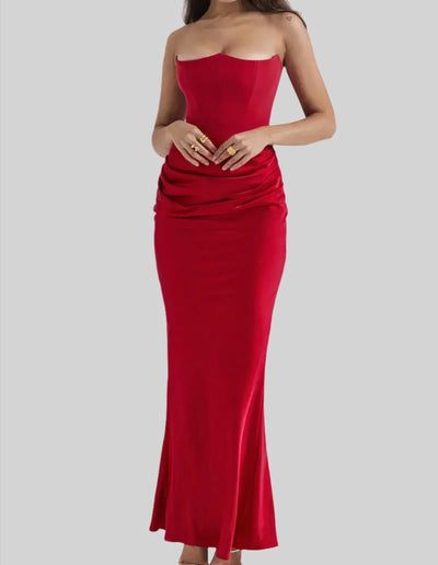 Damen Maxikleid trägerlos mit elegantem Design
