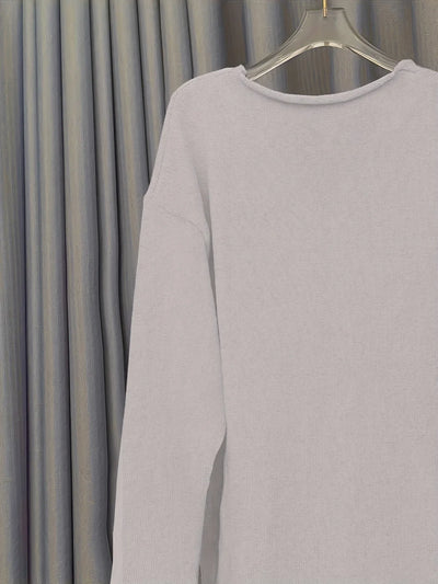 Damen Oversize Pullover mit V-Ausschnitt und Statement-Print