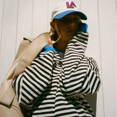 Damen Oversized Pullover mit Streifenmuster