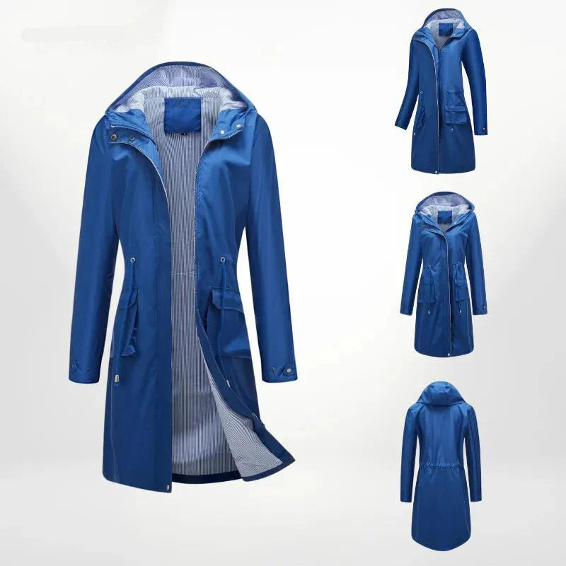 Damen Regenjacke mit Kapuze und wasserdichtem Stoff