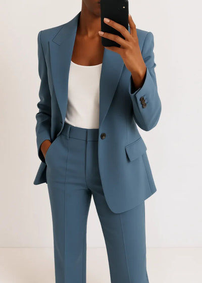 Damen Zweiteiler Hosenanzug mit Blazer und Hose