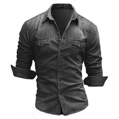 Langärmeliges jeanshemd für männer