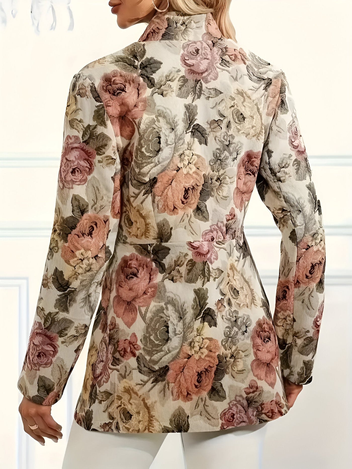 Alethea | Eleganter Floral Open-Front Blazer