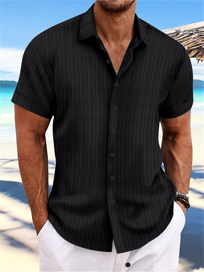 Owen | Relaxed Fit Gestreiftes kurzärmeliges Sommerhemd