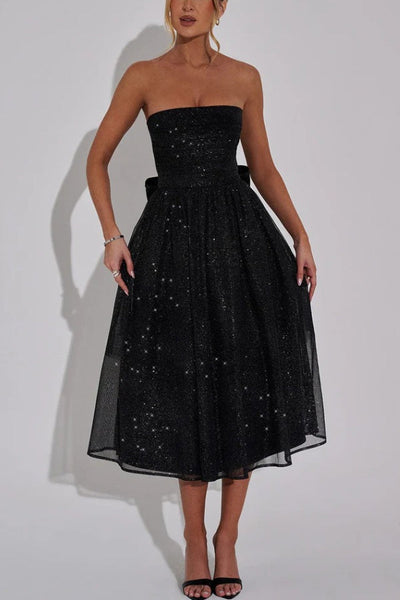 Kaylee® | Sexy schulterfreies, rückenfreies, sexy Maxikleid mit Schleife