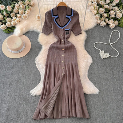 Langes strickkleid für frauen