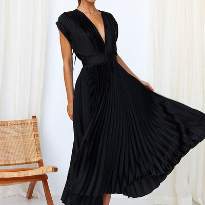 Elegantes ärmelloses Maxikleid mit V-Ausschnitt – Sommerkleid Damen