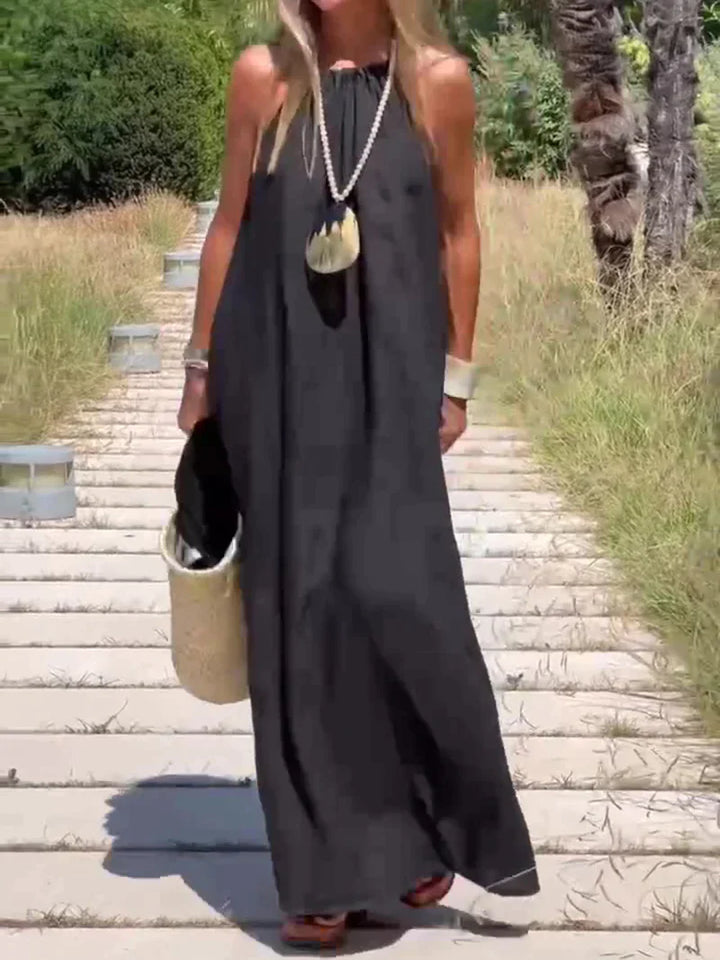 Eva - elegantes schwarzes maxikleid