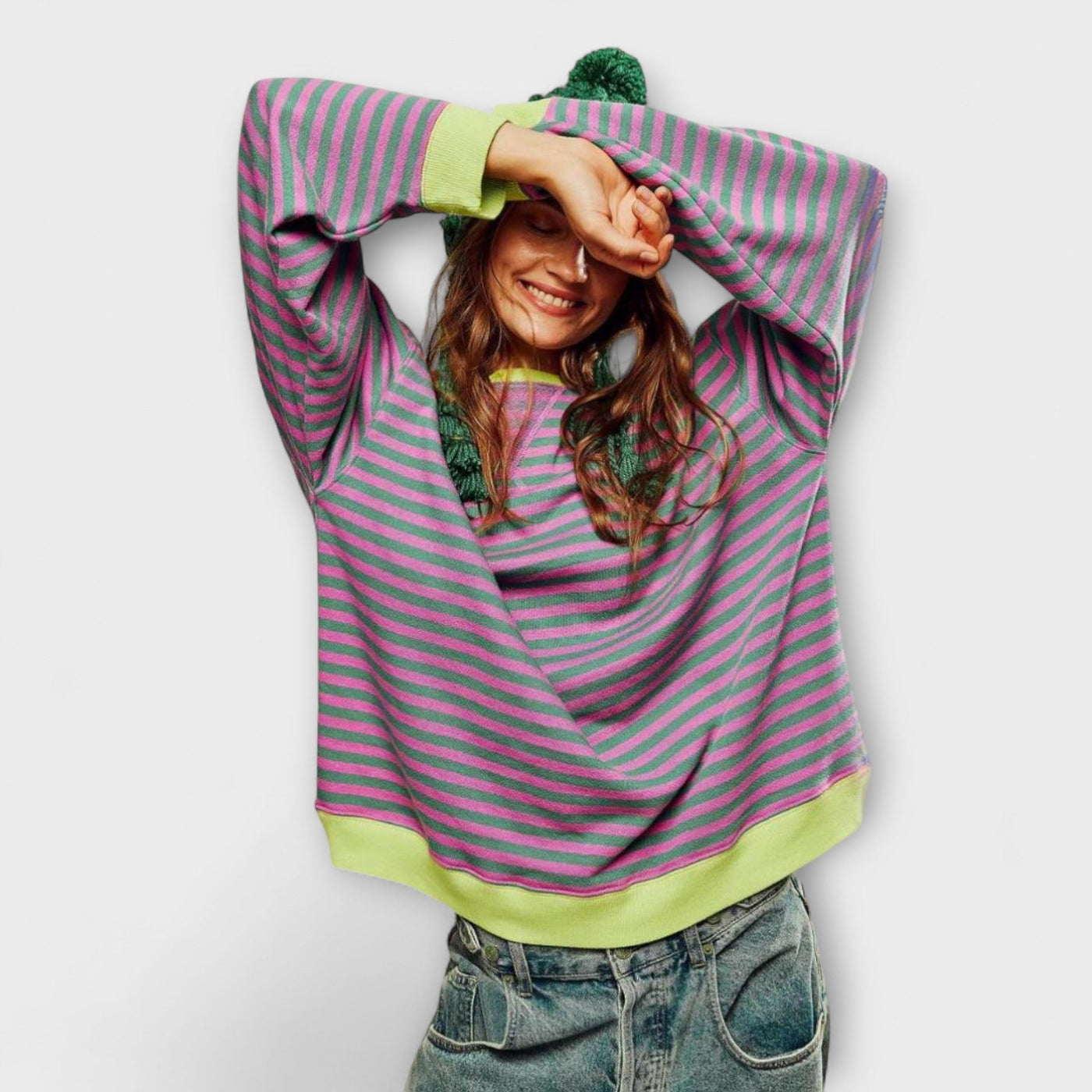 Gestreifter Sweater mit lockerer Passform – Verspielte Farben, angenehmer Tragekomfort