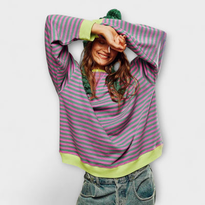 Gestreifter Sweater mit lockerer Passform – Verspielte Farben, angenehmer Tragekomfort