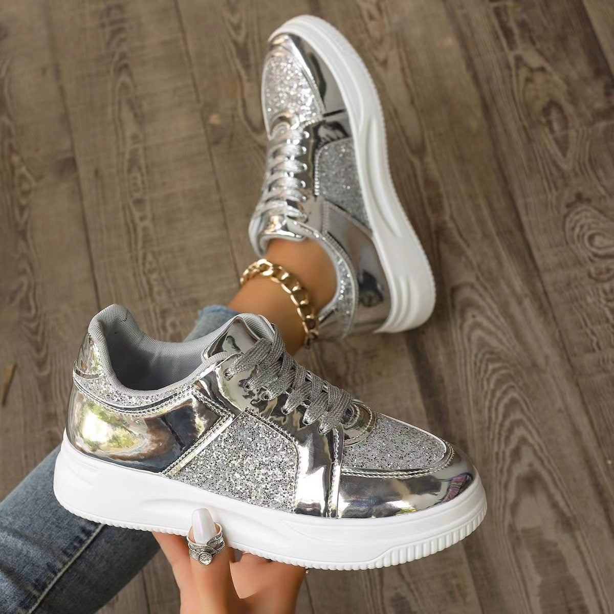 GlamStep™ – Elegante Damen Sneaker mit funkelnden Pailletten