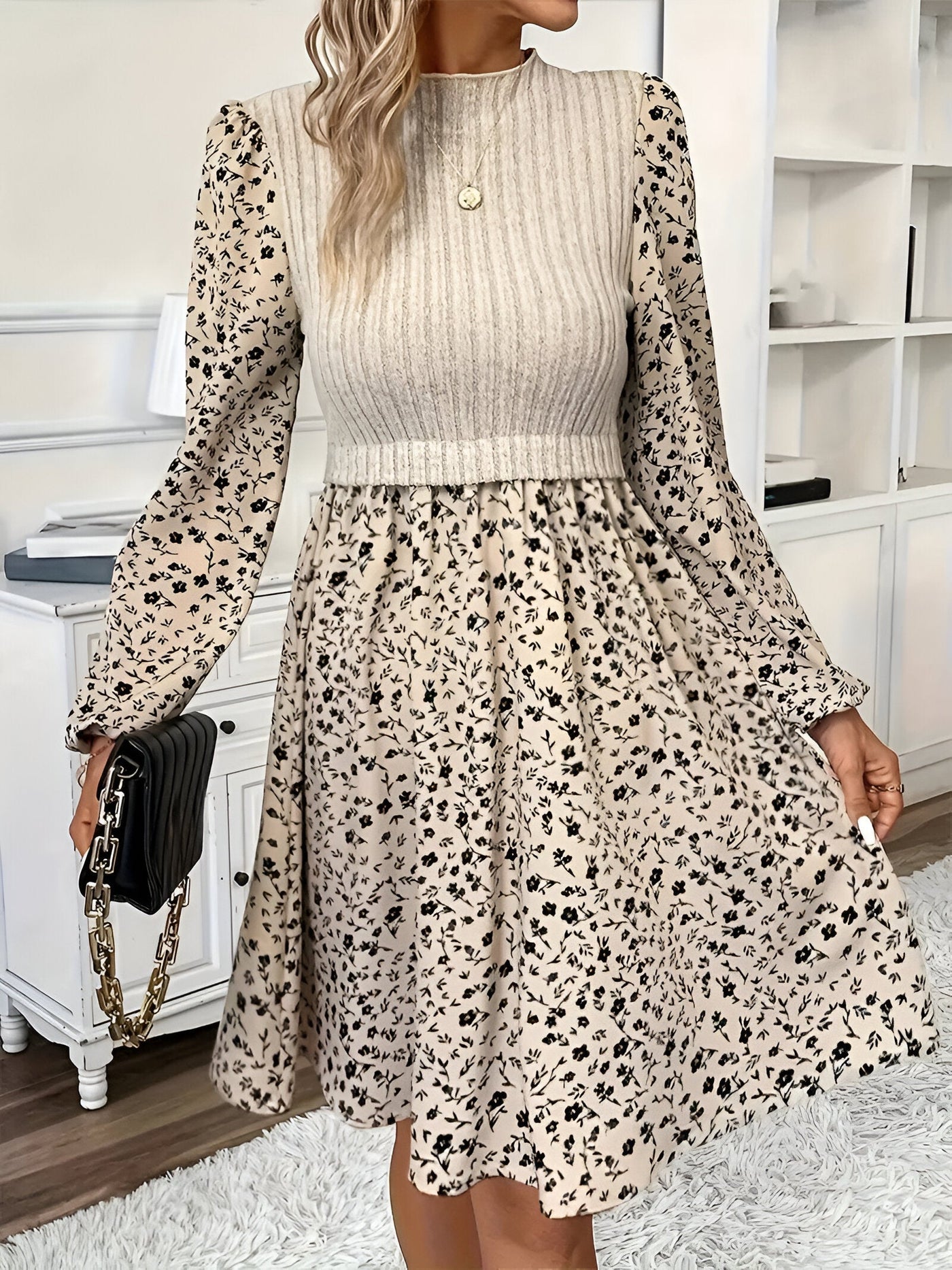 Aria | Elegantes Blumenmuster 2-in-1 Kleid