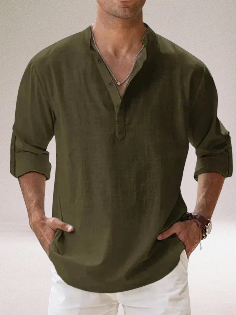 Oronzo™ | Elegantes Leinenhemd mit Knöpfen