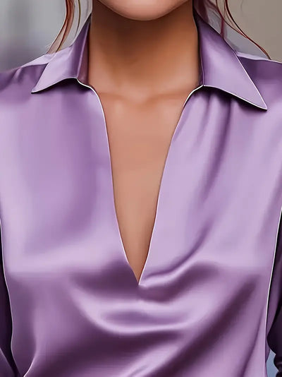 Nadene - Prämie Bluse Mit V-Ausschnitt