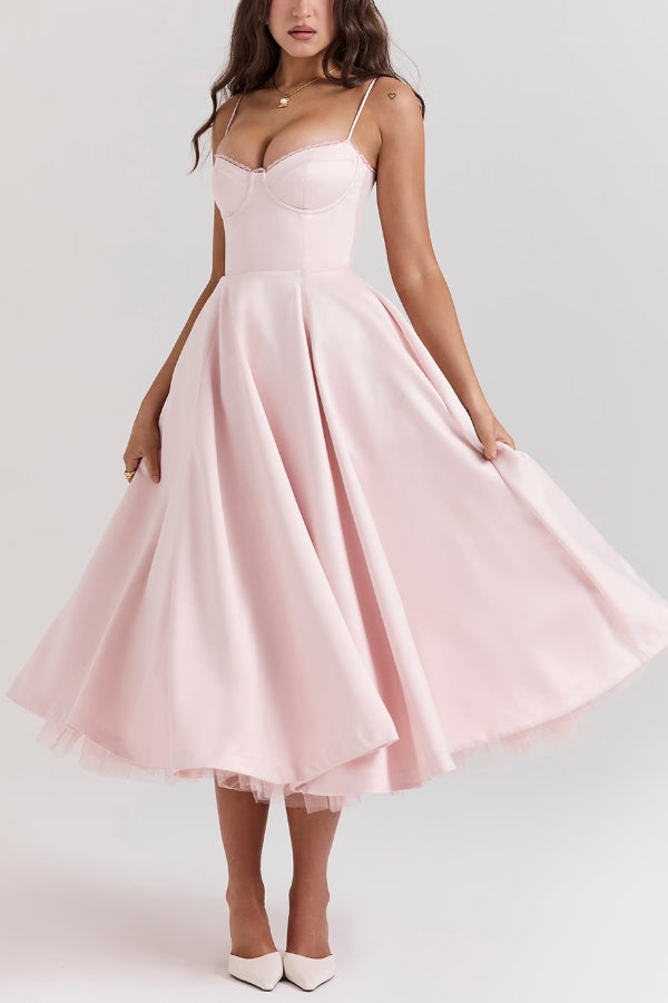 Lorraine® | Trägerloses, ärmelloses Tutu-Maxikleid mit V-Ausschnitt