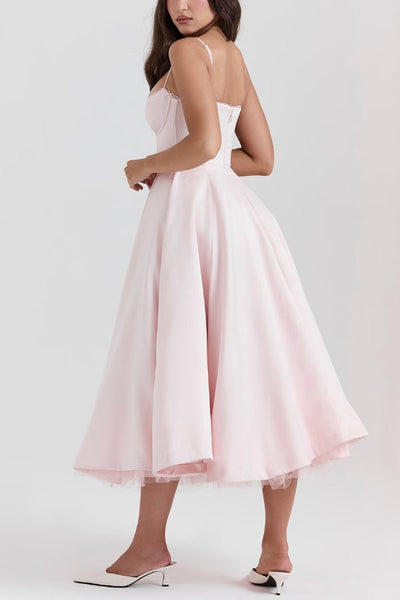 Lorraine® | Trägerloses, ärmelloses Tutu-Maxikleid mit V-Ausschnitt