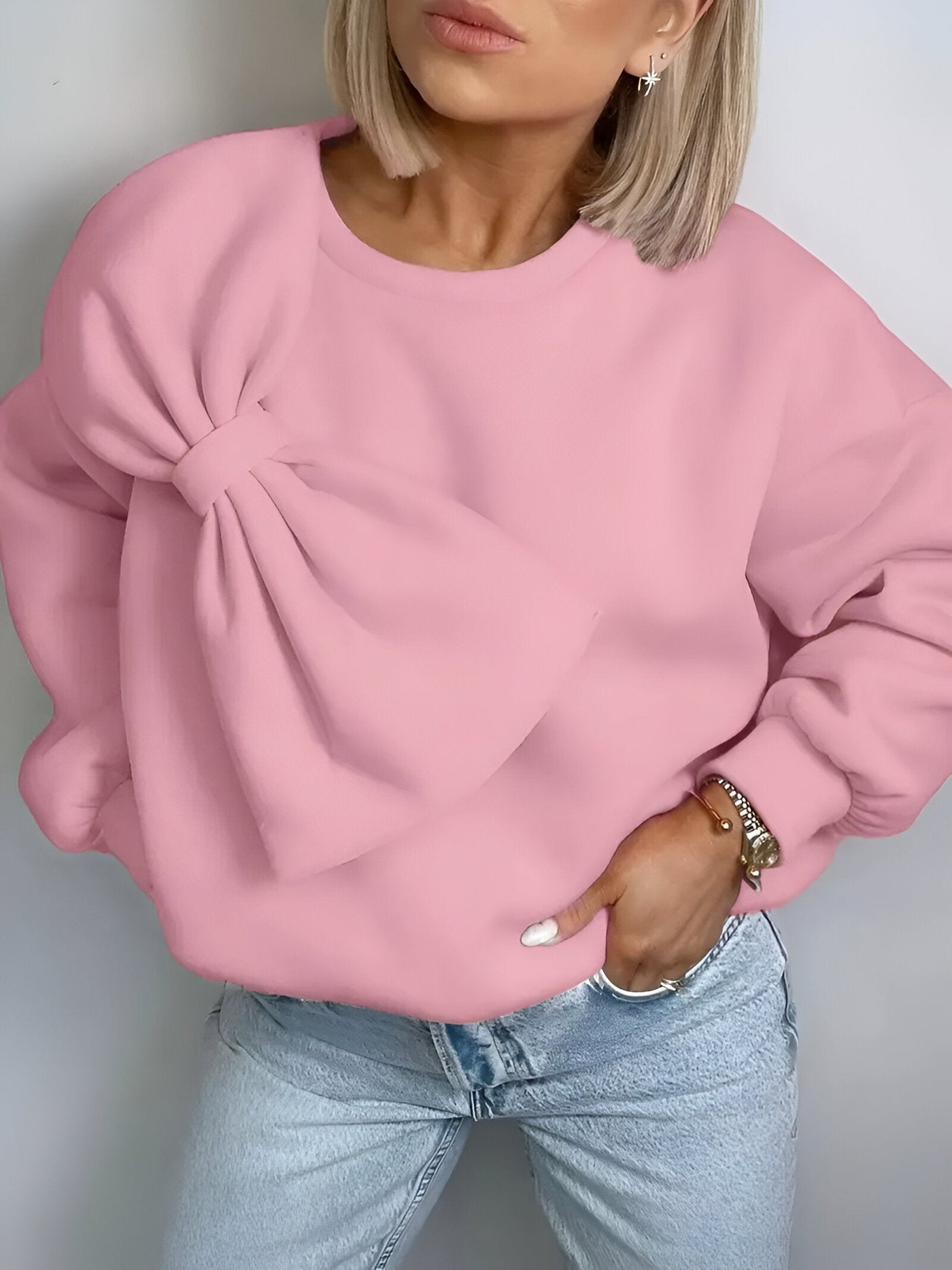 Neysha - stylischer pullover mit großer schleife