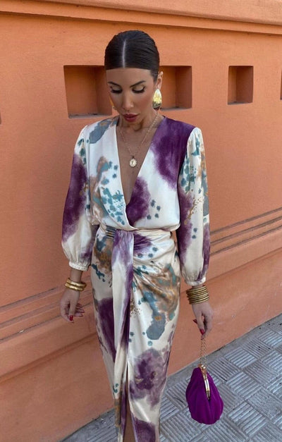 Mayfair™ | Elegante Seidenkleid mit V-Ausschnitt