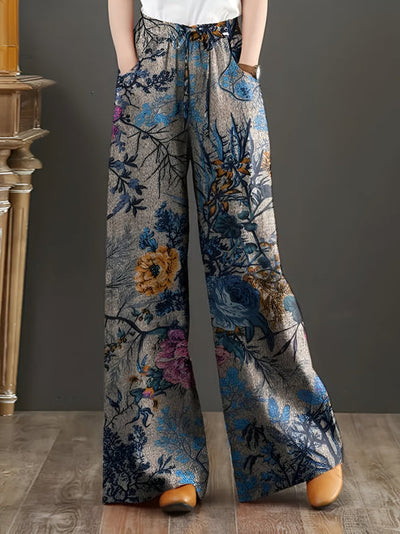 Jessica | lässige hose mit weitem bein und blumenmuster