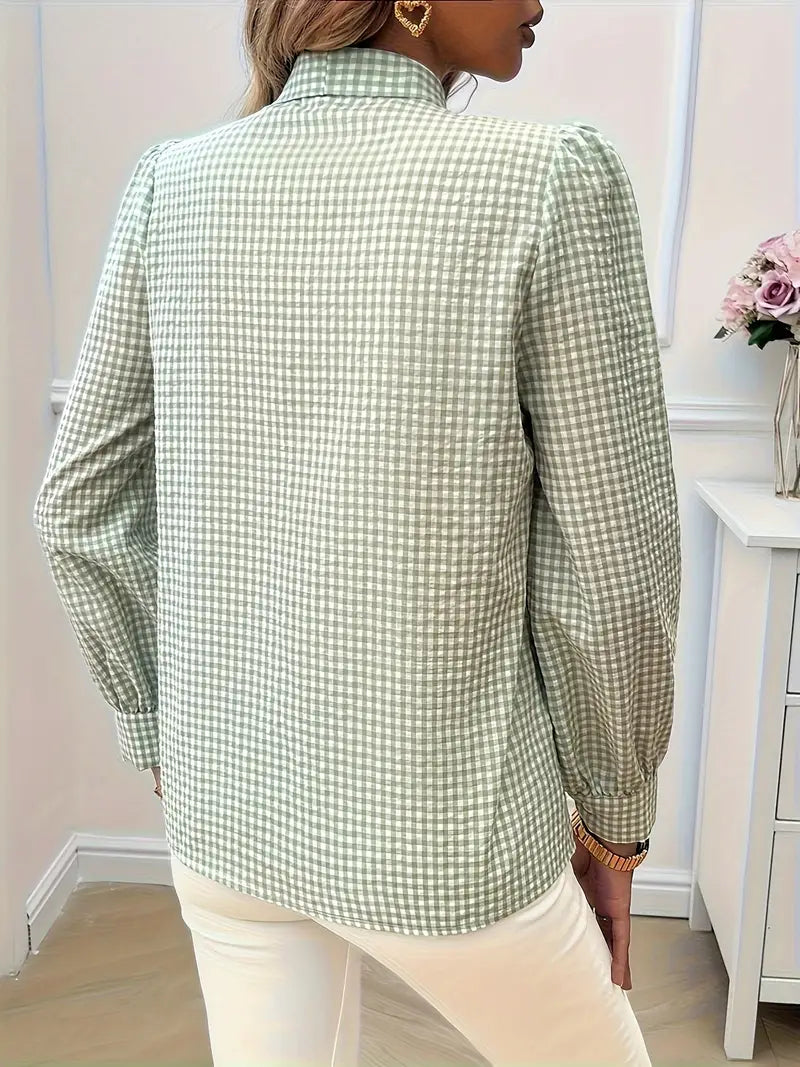 Mariel | Elegante Karobluse mit Schleifendetail