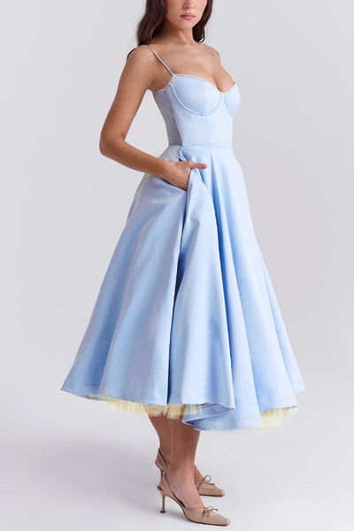 Lorraine® | Trägerloses, ärmelloses Tutu-Maxikleid mit V-Ausschnitt