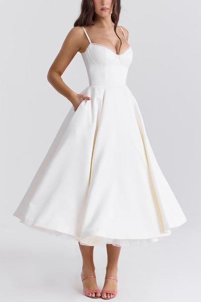 Lorraine® | Trägerloses, ärmelloses Tutu-Maxikleid mit V-Ausschnitt