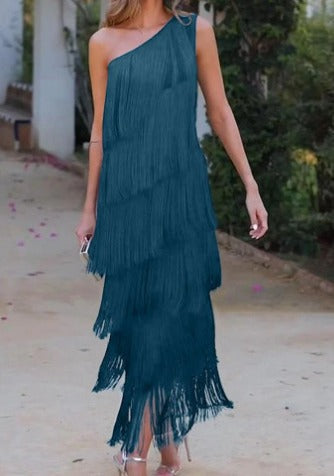 Unique one-shoulder kleid für frauen