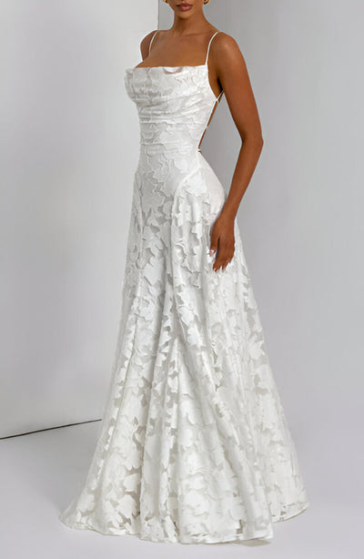 Alona – Elegantes Spitzen Korsett Maxi Kleid