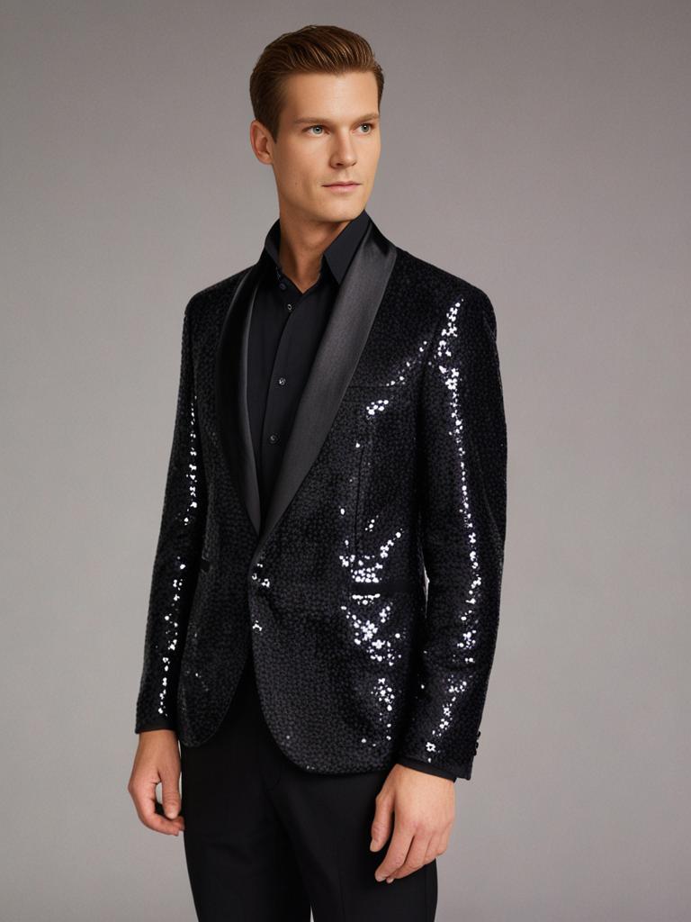 Pailletten-Blazer-Jacke für Männer