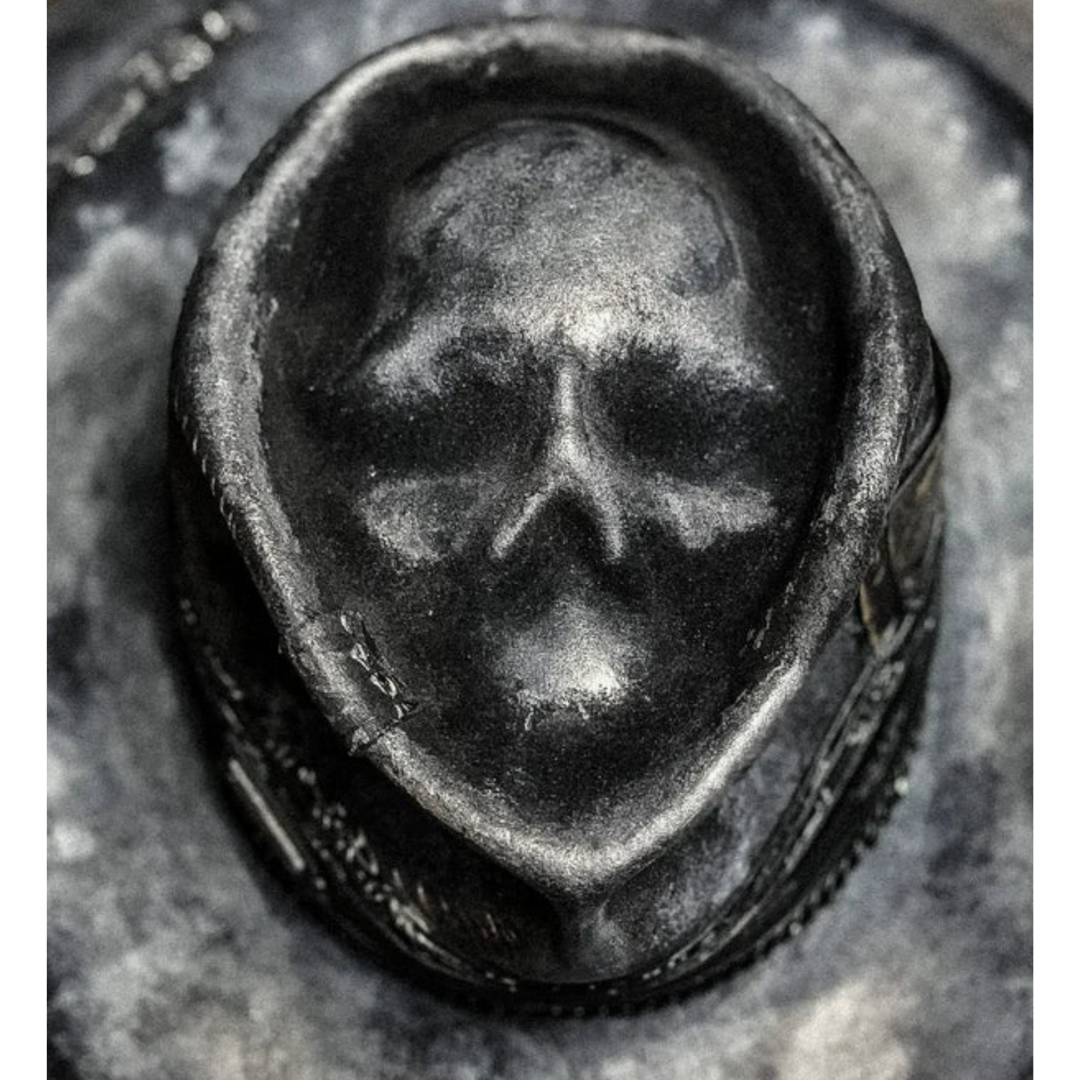 Schwarzer Vintage Hut Für Herren | Totenkopf